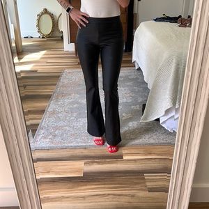 Vero Moda Vegan Leather Mid‎ Rise Flare Pant Size XS NWT